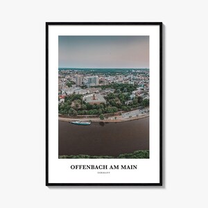 Impresión de Offenbach del Meno, póster fotográfico de Offenbach del Meno, arte mural turístico de Offenbach del Meno, impresión de mapa de Offenbach del Meno, Offenbach, Alemania