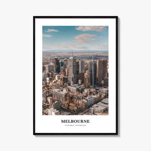 Melbourne Print Austrália, Pôster de fotos de Melbourne, Arte de parede de viagem de Melbourne, Impressão de mapa de Melbourne, Impressão de fotografia de Melbourne, Victoria