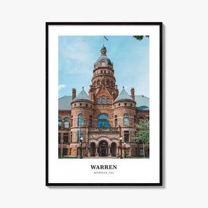 Warren Print, Warren Photo Poster, Warren Travel Wall Art, Warren Map Print, Warren Photography Print, Warren Wall Décor, Michigan, USA