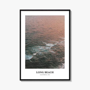 Long Beach Print, Long Beach Photo Poster, Long Beach Travel Wall Art, Long Beach Map Print, Long Beach Photography Print, California, USA