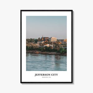 Jefferson City Print No 1, Jefferson City Photo Poster, Jefferson City Travel Wall Art, Jefferson City Map, Jefferson City, Missouri, USA