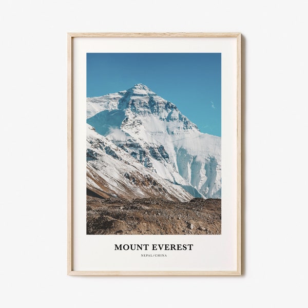 Mount Everest Print, Mount Everest Photo Poster, Mount Everest Travel Wall Art, Mount Everest Map Print, Mount Everest Print, Nepal/China