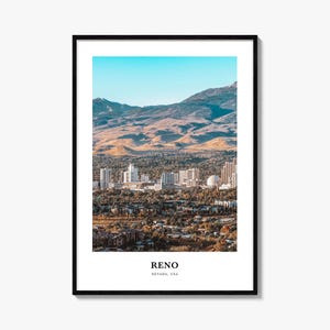 Reno Print, Reno Foto Poster, Reno Reise Wandkunst, Reno Karte Druck, Reno Fotografie Druck, Reno Wanddekor, Nevada, USA