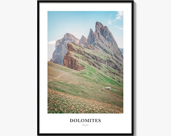 Dolomites Print, Colorful Photo Poster, Travel Wall Art, Home Decor