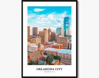 Oklahoma City Print, Colorful Photo Poster, Travel Wall Art, Home Decor