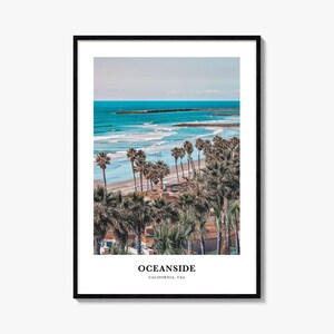 Oceanside Kunstdruck, Kalifornien Reise Poster, San Diego County Wand Kunst, USA Dekor
