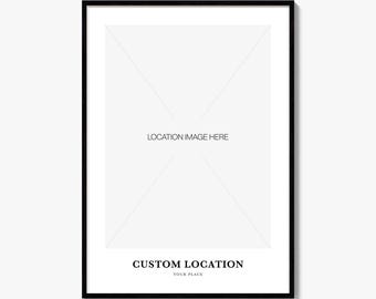 Custom Poster, Any Place, Personalized Photo Print in Color or Black and White, Custom Size, Canvas or Digital Download