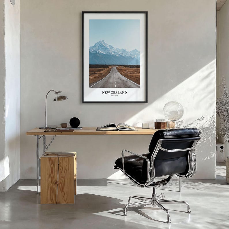 Fotoprint Nieuw-Zeeland, reisposter Zuidereiland, muurkunst Aoraki Mount Cook afbeelding 2