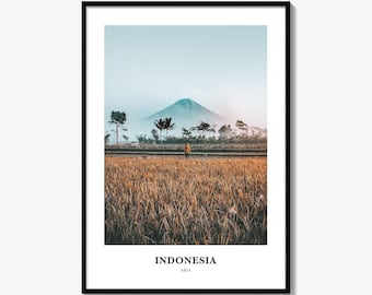 Indonesien Fotodruck, Ost Java Reiseplakat, Tengger Caldera Wandkunst, Bromo Landschaftsdekor