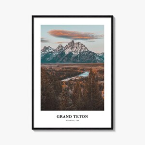 Grand Teton National Park Druck, Grand Teton National Park Foto Poster, Grand Teton Reise Wandkunst, Grand Teton Karte Druck, Wyoming, USA