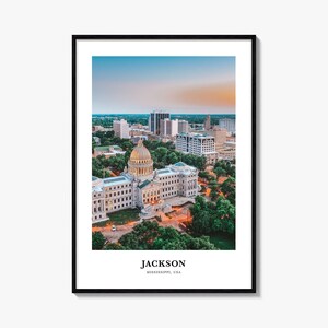 Jackson Print, Jackson Photo Poster, Jackson Travel Wall Art, Jackson Map Print, Jackson Photography, Jackson Wall Décor, Mississippi, USA