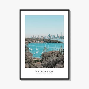 Watsons Bay Print, Watsons Bay Fotoposter, Watsons Bay Travel Wandkunst, Watsons Bay Kartendruck, Watsons Bay, New South Wales, Australien