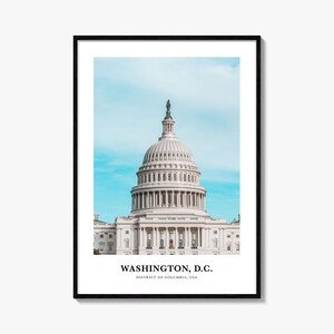 Washington Dc Print No 1, Washington D.C. Photo Poster, Washington D.C. Travel Art, Washington D.C. Map, District of Columbia, VS