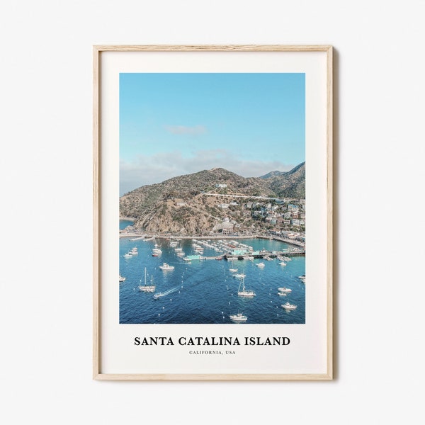 Impresión de la Isla Santa Catalina, Cartel fotográfico de la Isla Santa Catalina, Viajes a la Isla Santa Catalina, Mapa de la Isla Santa Catalina, California, EE.UU.