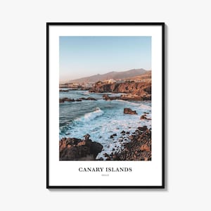 Canary Islands Print, Canary Islands Photo Poster, Canary Islands Travel Wall Art, Canary Islands Map Print, Canary Photography Print, Spain