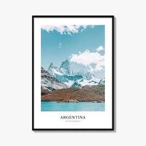 Impresión de Argentina, póster fotográfico de Argentina, arte mural de viajes de Argentina, impresión de mapa de Argentina, fotografía de Argentina, Argentina, Sudamérica