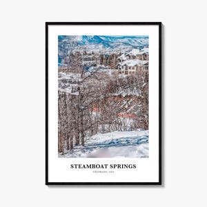 Impression Steamboat Springs no 2, affiche photo Steamboat Springs, art mural voyage Steamboat Springs, impression carte Steamboat Springs, Colorado, États-Unis