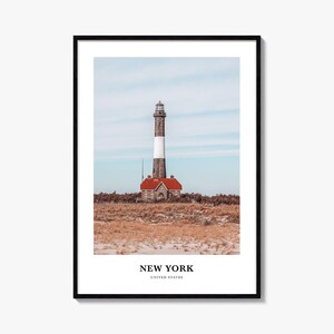 État d'impression New York, affiche photo New York, art mural voyage New York, carte de New York, impression New York, décoration murale New York, États-Unis
