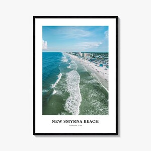 New Smyrna Beach print, New Smyrna Beach fotoposter, New Smyrna Beach reizen kunst aan de muur, New Smyrna Beach kaart, New Smyrna, Florida, VS