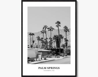 Palm Springs Print, Black and White Photo Poster, Travel Wall Art, Home Decor