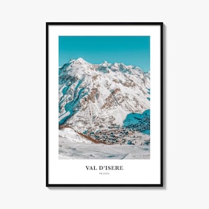 Val dIsere Fotodruck, Savoie Reiseplakat, Französische Alpen Wandkunst, Tarentaise Dekor