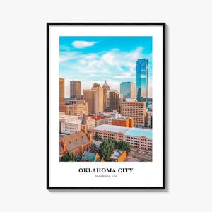 Impresión fotográfica de Oklahoma City, póster de viaje a Estados Unidos, arte mural de la Torre Devon