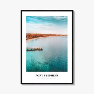 Port Stephens Print, Port Stephens Fotoposter, Port Stephens Fotoposter, Port Stephens Karte, Port Stephens, New South Wales, Australien