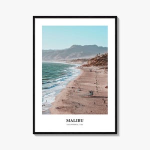 Malibu Print, Malibu Photo Poster, Malibu Travel Wall Art, Malibu Map Print, Malibu Photography Print, Malibu Wall Décor, California, USA