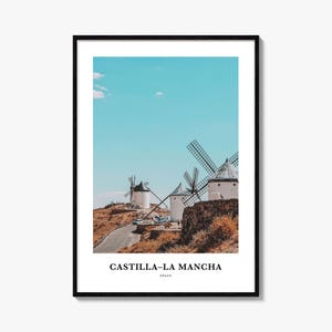 Castilla La Mancha Druck, Castilla–La Mancha Fotoposter, Castilla–La Mancha Reise, Wandkunst, Castilla–La Mancha Karte, Fotografie, Spanien