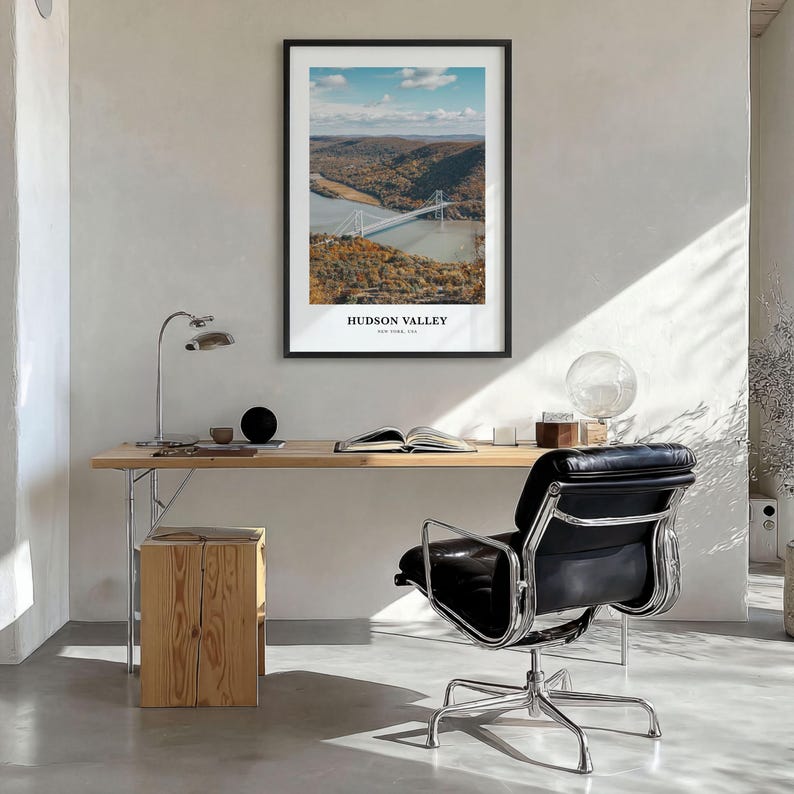 Hudson Valley Photo Print, United States Travel Poster, New York Wall Art, Bear Mountain Decor image 2