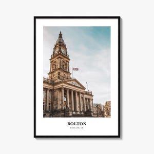 Bolton Print, Bolton Photo Poster, Bolton Travel Wall Art, Bolton Map Print, Bolton Photography Print, Bolton Wall Décor, England, UK