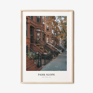 Park Slope Print, Park Slope Photo Poster, Park Slope Travel Wall Art, Park Slope Map Print, Park Slope Photography Print, New York, USA