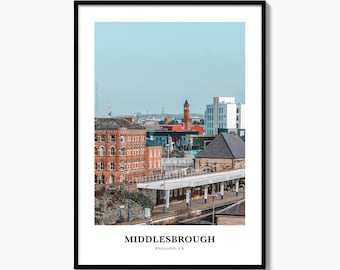 Middlesbrough Print, Colorful Photo Poster, Travel Wall Art, Home Decor
