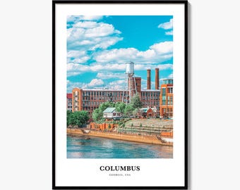 Columbus Print, Colorful Photo Poster Georgia, Travel Wall Art, Home Decor