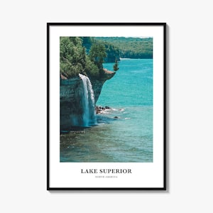 Lake Superior Print, Lake Superior Photo Poster, Lake Superior Travel Wall Art, Lake Superior Map Print, Lake Superior, North America