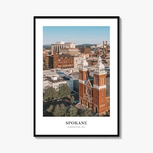 Spokane Print, Spokane Photo Poster, Spokane Travel Wall Art, Spokane Map Print, Spokane Photography Print, Spokane Décor, Washington, USA