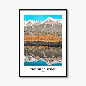 Impression de la Colombie-Britannique, affiche photo de la Colombie-Britannique, art mural voyage en Colombie-Britannique, impression de carte de la Colombie-Britannique, photographie, Canada