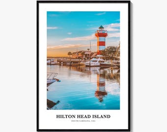 Hilton Head Island Fotodruck, South Carolina Reise Poster, Hafen Stadt Wandkunst