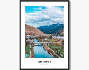 Missoula Print, Missoula Photo Poster, Missoula Travel Wall Art, Missoula Map Print, Missoula Photography, Missoula Wall Décor, Montana, USA