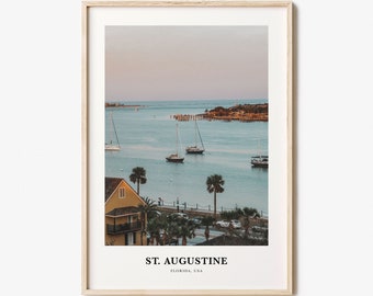 St. Augustine Print, St. Augustine Photo Poster, St. Augustine Travel Wall Art, St. Augustine Map Print, St. Augustine Print, Florida, USA