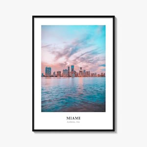 Miami Print No 3, Miami Photo Poster, Miami Travel Wall Art, Miami Map Print, Miami Photography Print, Miami Wall Décor, Florida, USA