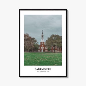Dartmouth Print New Hampshire, Dartmouth Photo Poster, Dartmouth Travel Wall Art, Dartmouth Map Print, Dartmouth Photography Print, USA