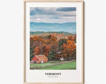 Vermont Print No 1, Vermont Photo Poster, Vermont Travel Wall Art, Vermont Map Print, Vermont Photography, Vermont Wall Décor, United States