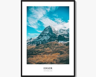 Eiger Print, Colorful Photo Poster, Travel Wall Art, Home Decor