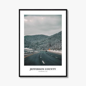 Jefferson County Print, Jefferson County Photo Poster, Jefferson County Travel Wall Art, Jefferson County Map, Jefferson, Colorado, USA