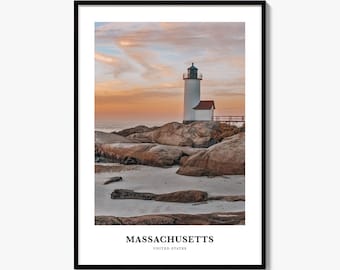 Massachusetts Print, Colorful Photo Poster, Travel Wall Art, Home Decor