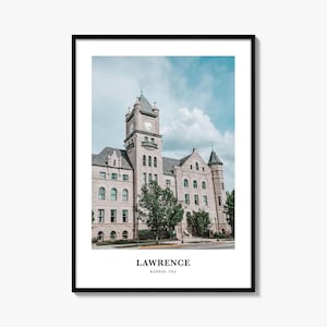 Lawrence Print Kansas, Lawrence Photo Poster, Lawrence Travel Wall Art, Lawrence Map Print, Lawrence Photography, Lawrence Wall Décor, USA