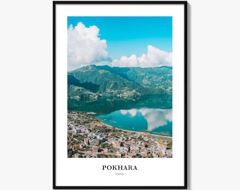 Pokhara Photo Print, Nepal Travel Poster, Gandaki Province Wall Art, Phewa Lake Decor