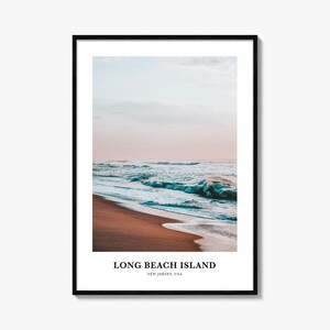 Impresión fotográfica de Long Beach Island, póster de viaje a Nueva Jersey, arte mural del faro de Barnegat