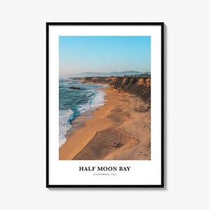 Half Moon Bay Fotodruck, Kalifornien Reiseplakat, San Mateo Wandkunst, Pillar Point Decor